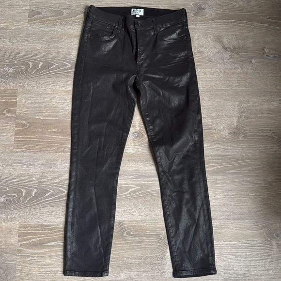 AGolde Sophie cropped High Rise Skinny Coated Wax Jeans 29 - Picture 2 of 12
